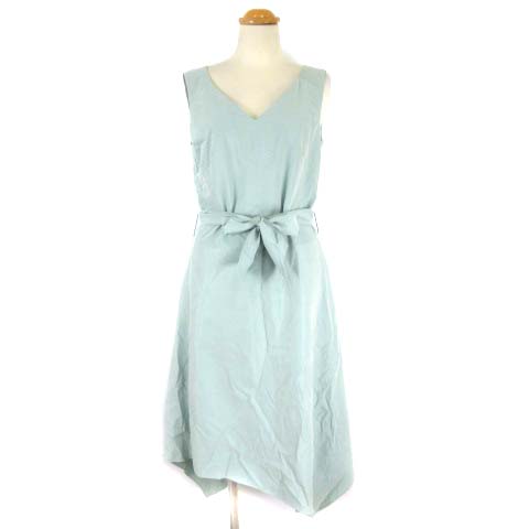 ホコモモラデシビラ Jocomomola De Sybilla ワンピース ノースリーブ イレギュラーヘム Vネック リボン グリーン 40 Ibs77 レディース 003 ベクトルパーク