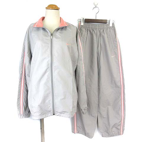 ナイキ Nike セットアップ ジャージ トラックジャケット パンツ グレー ピンク S Vg レディース 003 ベクトルパーク