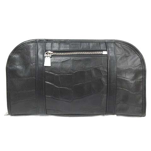 アニアリ Aniary クラッチバッグ ハンドバッグ クロコ型押し カモフラ レザー ブラック メンズ 003 ベクトルパーク