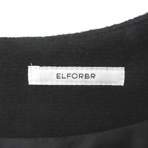 エルフォーブル Elforbr ワンピース ひざ丈 ドルマン ウール ブラック 36 レディース 003 ベクトルパーク