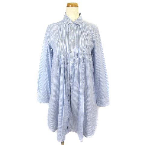ロペピクニック Rope Picnic シャツワンピース ストライプ ひざ丈 長袖 ブルー 38 レディース 003 ベクトルパーク