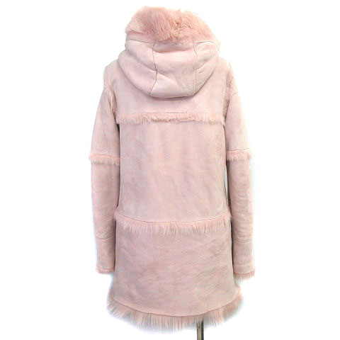 コーチ Coach ムートンコート ジャケット 羊革 フーデッド ピンク Xl Ibs レディース 003 ベクトルパーク