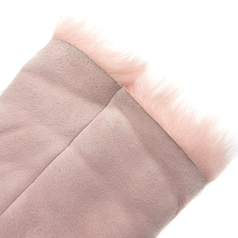 コーチ COACH ムートンコート ジャケット 羊革 フーデッド ピンク XL  