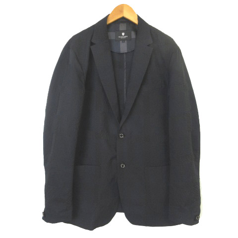 ブラックレーベルクレストブリッジ Black Label Crestbridge テーラードジャケット シングル 2b チェック 背抜き L ブラック メンズ 003 ベクトルパーク