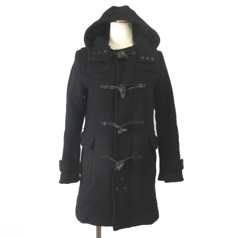 サイ ベーシックス Scye Basics ダッフルコート ジャケット フーデッド メルトン 黒 ブラック 5214 36 レディース 003 ベクトルパーク