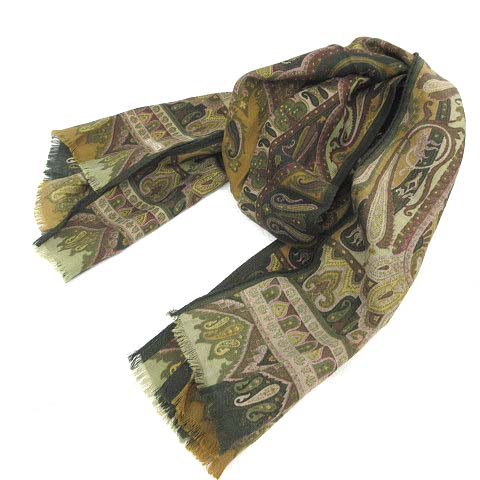 エトロ Etro ストール ペイズリー 総柄 ウール シルク グリーン 緑 Rrr メンズ レディース 003 ベクトルパーク