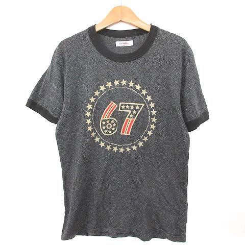 ハリウッドランチマーケット Hollywood Ranch Market Tシャツ カットソー 半袖 クルーネック ナンバリング プリント 3 グレー メンズ 003 ベクトルパーク