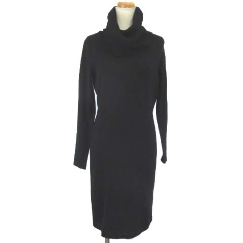 ラルフローレン Ralph Lauren オフタートルネック ニット ワンピース ひざ丈 リブ 長袖 黒 ブラック M Ecr2 レディース 003 ベクトルパーク