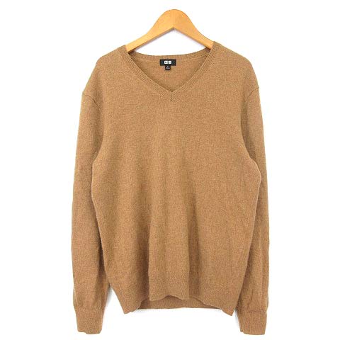 ユニクロ Uniqlo セーター ニット カシミヤ100 Vネック 長袖 M キャメル メンズ 003 ベクトルパーク