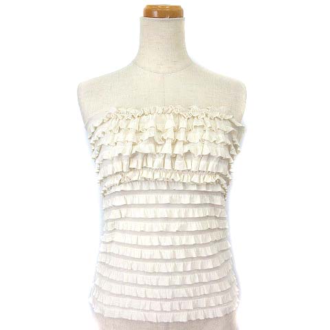 ダイアグラム グレースコンチネンタル Diagram Grace Continental チューブトップ ベアトップ ビスチェ ティアード フリル チュールレース 36 オフホワイト 白 Ibo3 レディース 003 ベクトルパーク