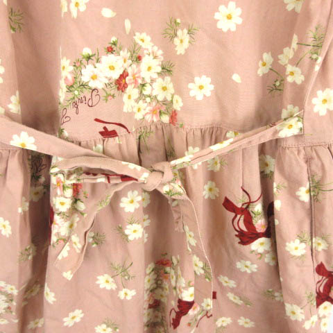 ベビーピンクハウス Baby Pink House ワンピース キッズ 女の子 レース パフスリーブ リボン 花柄 ピンク L Ecr8 キッズ 003 ベクトルパーク