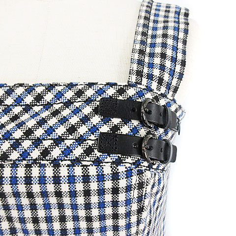 ご予約品 バーバリーブルーレーベル Burberry Blue Label ワンピース ノースリーブ コットンキャンバス チェック ブルー 36 レディース ワンピース Thegrindsession Com