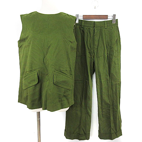 ザデイズトウキョウ The Dayz Tokyo パンツ セットアップ ノースリーブ モールスキン グリーン 38 36 レディース 003 ベクトルパーク