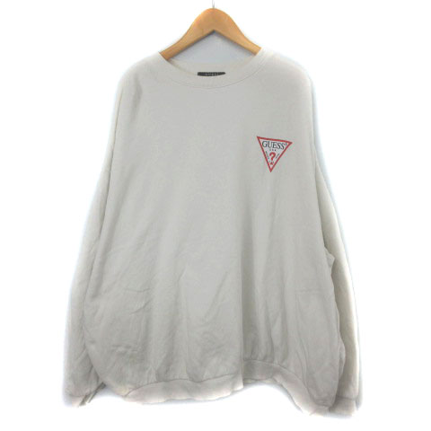 ゲス Guess ビックシルエット スウェット トレーナー プルオーバー ロゴ プリント 白 ホワイト Xs Rrr メンズ 003 ベクトルパーク