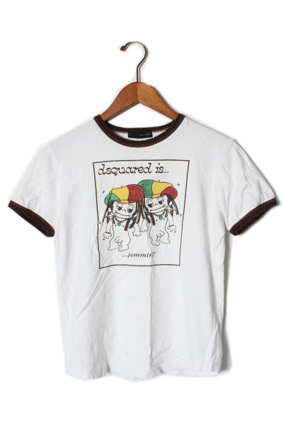 DSQUARED2 ディースクエアード jammin プリント 半袖Tシャツ 白 
