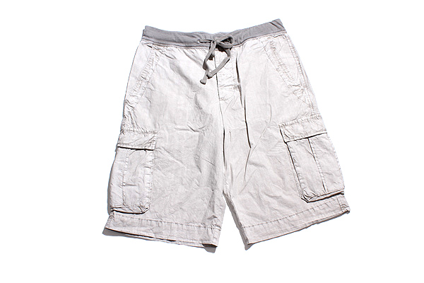 James Perse ジェームスパース カーキ コットンストレッチ 製品染め ドローストリング付き リラックス カーゴショーツ 0 ショートパンツ グレー メンズ 004 ベクトルパーク