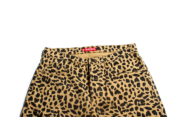2017SS SUPREME シュプリーム Washed Denim Shorts Cheetah レオパード 