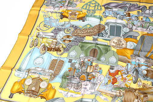 未使用品 HERMES エルメス カレ90 スカーフ automobile 自動車の快適  