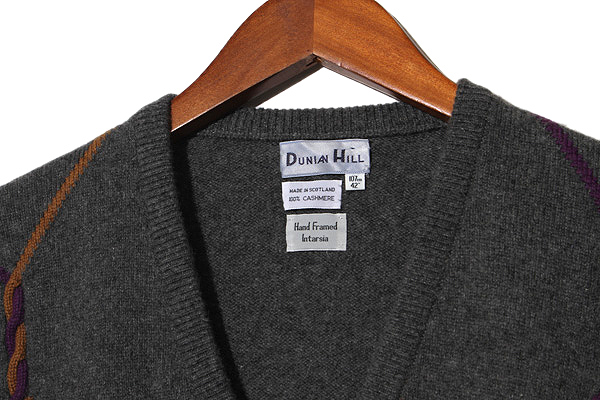 dunhill ダンヒル カシミヤ100％ アーガイル Vネック 長袖