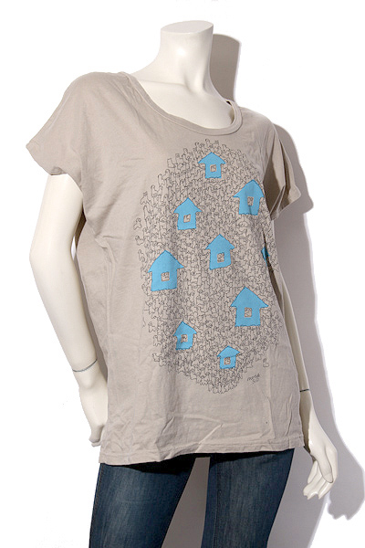 marble SUD マーブルシュッド コットン プリント Tシャツ アイボリー 