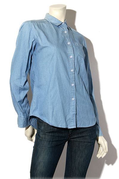 Babylone バビロン コットン 長袖 デニムシャツ ブラウス 38 インディゴ レディース 004 ベクトルパーク