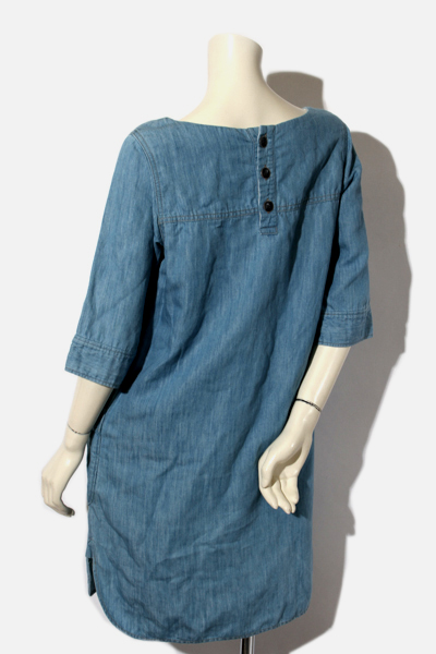 Ships シップス コットンリネン 半袖 デニムワンピース チュニック ライトインディゴ レディース 004 ベクトルパーク
