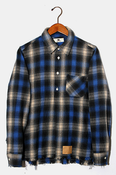 M エム Original Ombre Check Pullove Shirts オンブレチェック プルオーバーシャツ Small Blue ブルー メンズ 004 ベクトルパーク