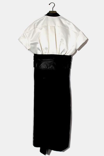aw Sacai サカイ レザー切替 ドッキングワンピース マキシドレス 1 White Black ホワイト ブラック レディース 004 ベクトルパーク