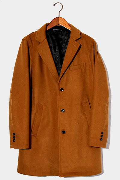 Beams Heart ビームスハート 裏地カモ柄 メルトン チェスターコート M Camel キャメル メンズ 004 ベクトルパーク