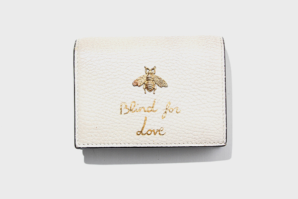 Gucci グッチ 二つ折り ミニ財布 Bee 蜂 Blind For Love アニマリエ コンパクトウォレット オフホワイト メンズ レディース 004 ベクトルパーク
