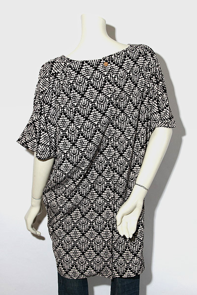 Borny ボルニー ひざ丈 総柄 Vネック ドルマンスリーブ ワンピース Free Ivory アイボリー レディース 004 ベクトルパーク