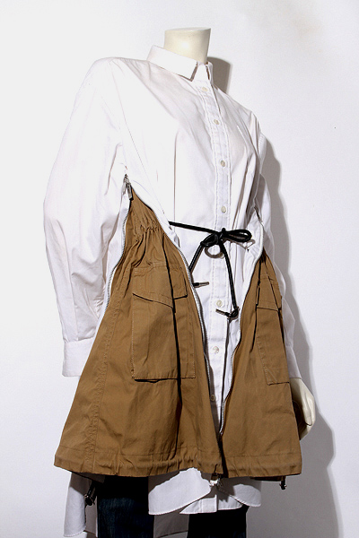 19ss Sacai サカイ Contrast Panel Dress コントラストパネルドレス ワンピース 1 White Beige 白 ベージュ 19 レディース 004 ベクトルパーク