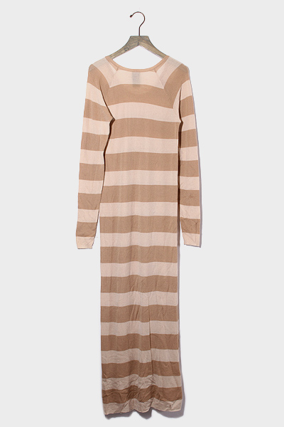 Double Standard Clothing ダブルスタンダードクロージング ダブスタ ボーダー カシミヤ ウール ニットワンピース F Beige ベージュ レディース 004 ベクトルパーク