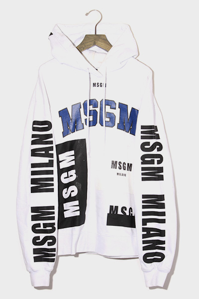 Msgm エムエスジーエム Print Pullover Parka プリント プルオーバー スウェット パーカー Xs White ホワイト 2541mdm103 メンズ レディース 004 ベクトルパーク
