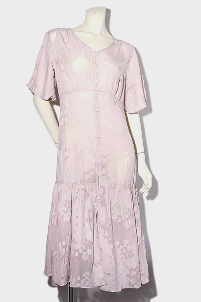 未使用品 Roomy S ルーミーズ 花柄 ジャガード シアー ワンピース F Mauve Pink モーヴピンク 2403 141 1 レディース 004 ベクトルパーク