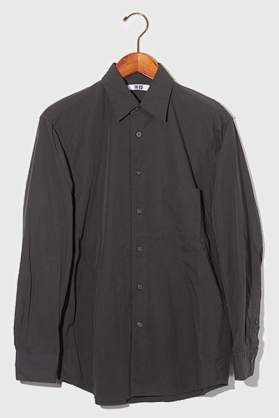 21ss Uniqlo U ユニクロ ユー コットン リネン リラックスフィットシャツ 長袖 S Dark Gray ダークグレー 331 メンズ 004 ベクトルパーク