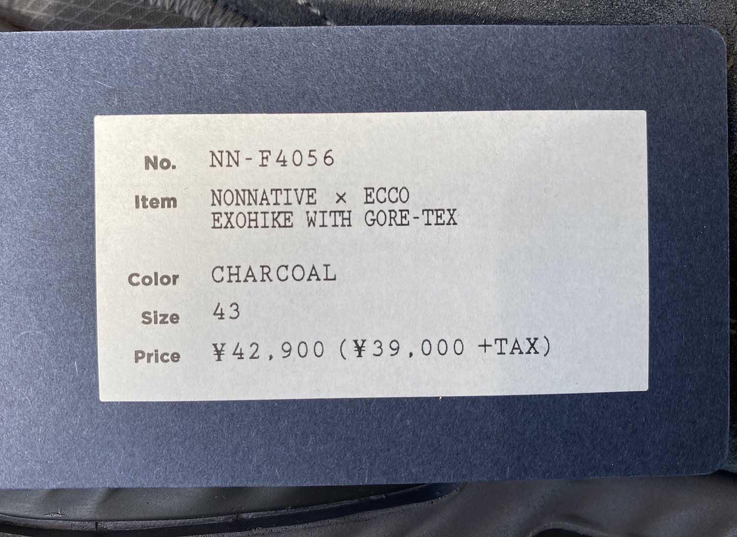 43 未使用品 2022SS nonnative × ECCO ノンネイティブ EXOHIKE WITH 