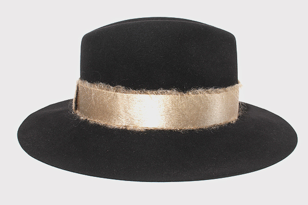 MAISON MICHEL メゾンミッシェル ロゴ ウール フェルト 中折れ ハット M BLACK ブラック 6538-343-0110 /◆☆ レディース