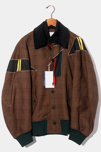 未使用品 2022AW kolor カラー BLOUSON 切替 グレンチェック ブルゾン ジャケット 1 Brown ブラウン 22WCM-G03104 /● メンズ