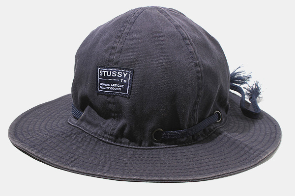 STUSSY ステューシー コットン サファリハット 帽子 ONESIZE NAVY 