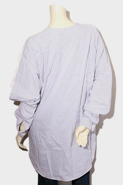 MM6 Maison Margiela エムエムシックス メゾンマルジェラ COMBO STRIPE DOCKING 2WAY SHIRT ストライプ ドッキング シャツ XS WHITE+GRAYSTRIPE ホワイト グレー S32GC0499 /●☆ レディース