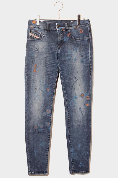 DIESEL ディーゼル LIVIER ANKLE フラワープリント スキニーアンクル 