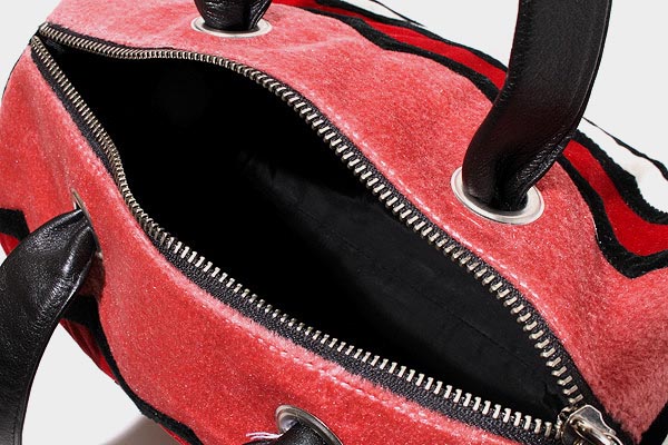 未使用品 LUDLOW ラドロー ベロアジグザグミニボストンバッグ RED 
