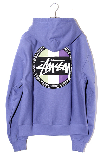 新品 stussy パーカー Lサイズ パープル にくく