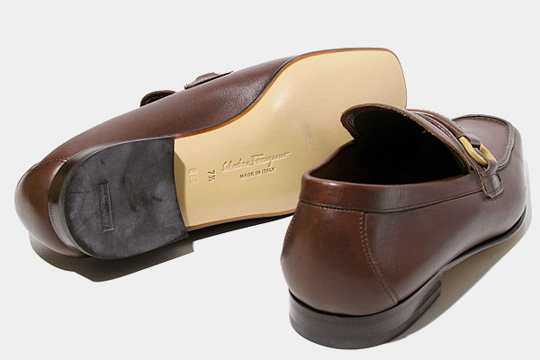 Ferragamoフェラガモ◇ガンチーニローファー ブラウン 本皮 25.5