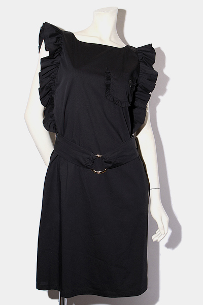 Blumarine ブルマリン フリル ベルト ノースリーブ ワンピース 38 