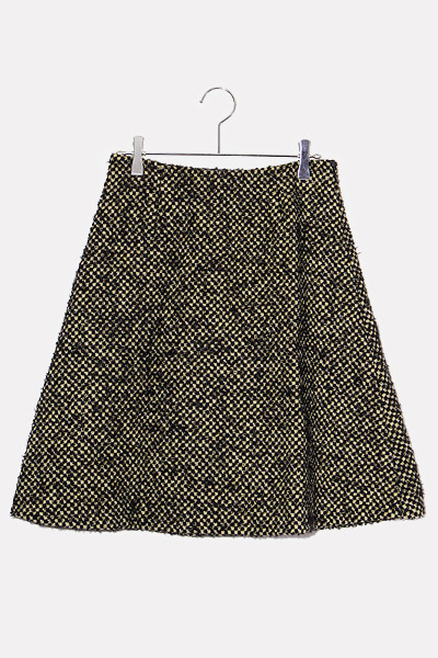 【新品未使用】PRADA ツイードプリーツスカート Prada ツイードスカート ブラック | Lyst