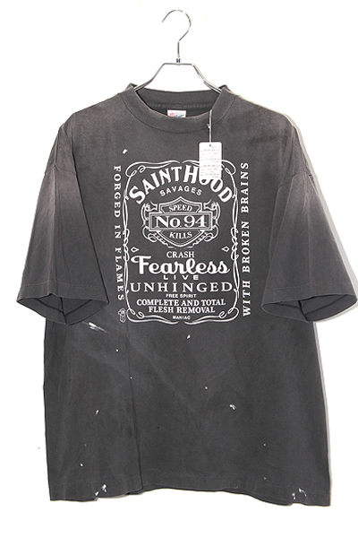 セントマイケル　Tシャツ　ハードウォッシュ加工　人気 セント マイケル SAINT MICHAEL X NEIGHBORHOOD ウォッシュ