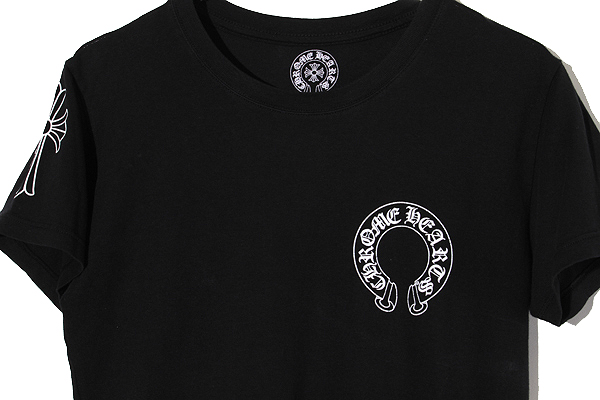 CHROMEHEARTSMクロムハーツ ホースシュー スクロールラベル Tシャツ CHROME HEARTS クロムハーツ（原本無） 国内正規品 ホースシュー
