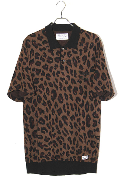 2023SS WACKO MARIA ワコマリア LEOPARD KNIT JACQUARD POLO SHIRT 